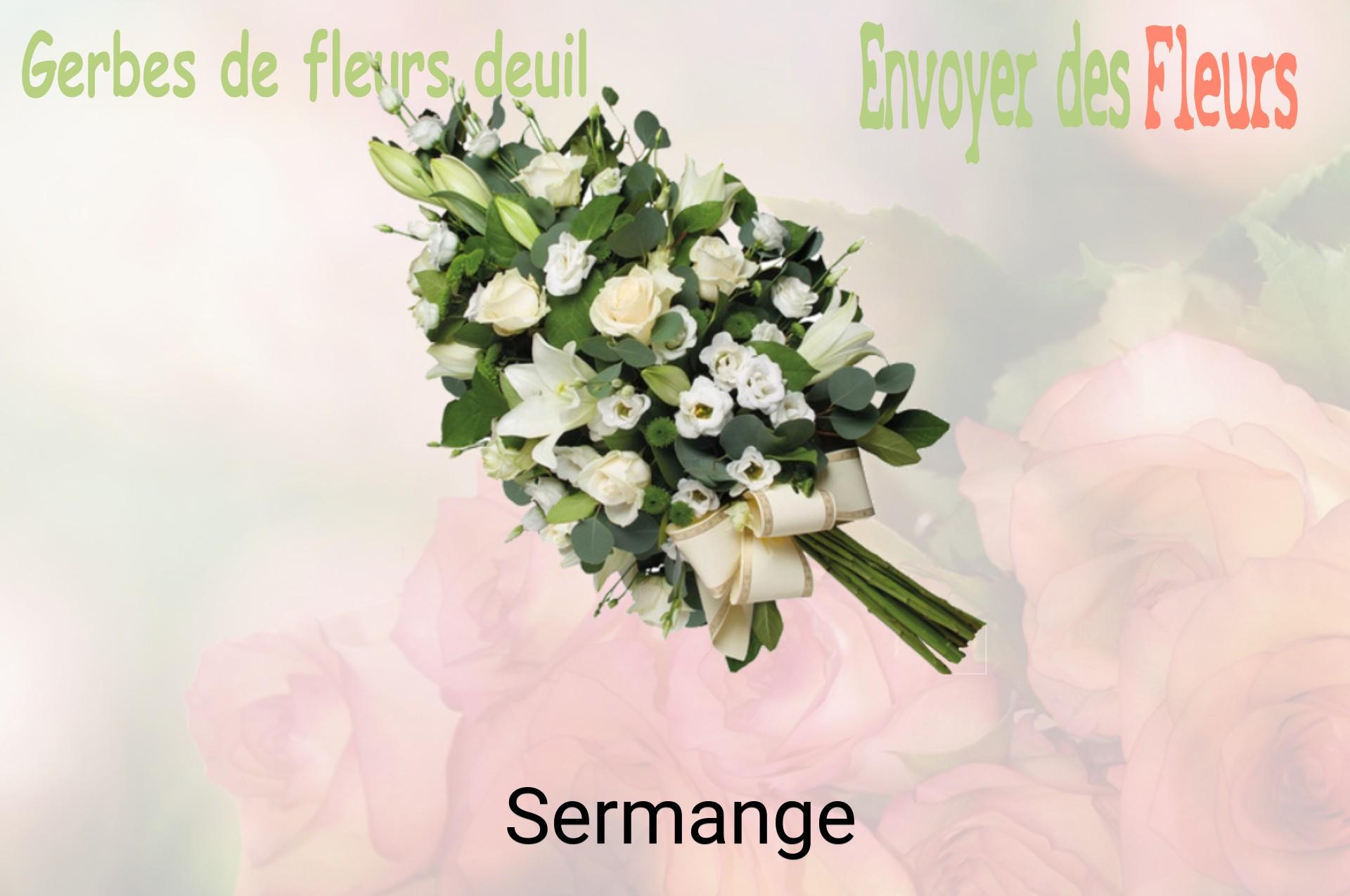 Gerbe de fleurs de deuil livrée à Sermange